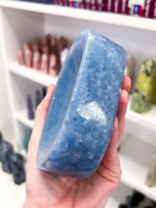 Blue Calcite Oval Bowl