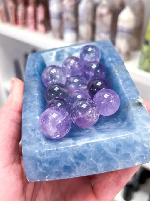 Blue Calcite Rectangular Bowl