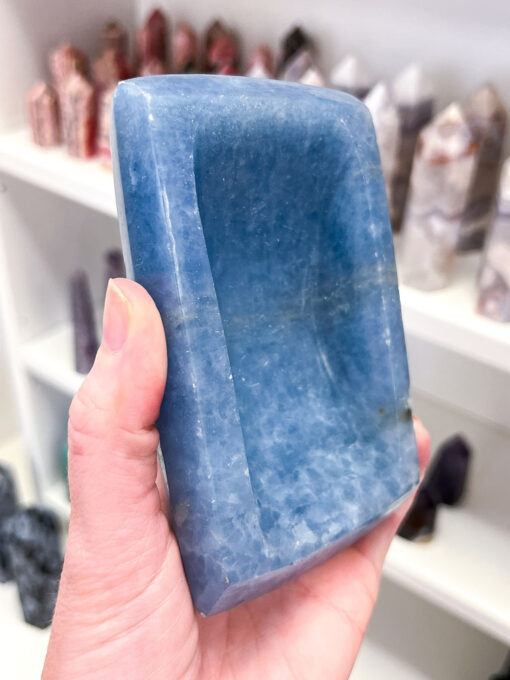 Blue Calcite Rectangular Bowl