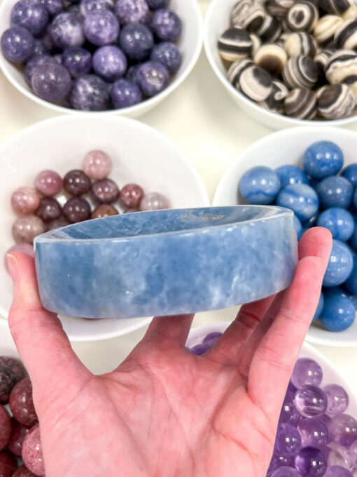 Blue Calcite Round Bowl