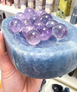 Blue Calcite Oval Bowl