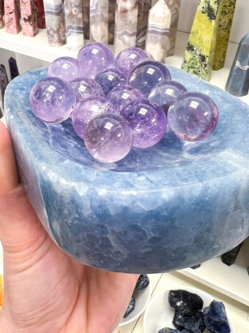 Blue Calcite Oval Bowl