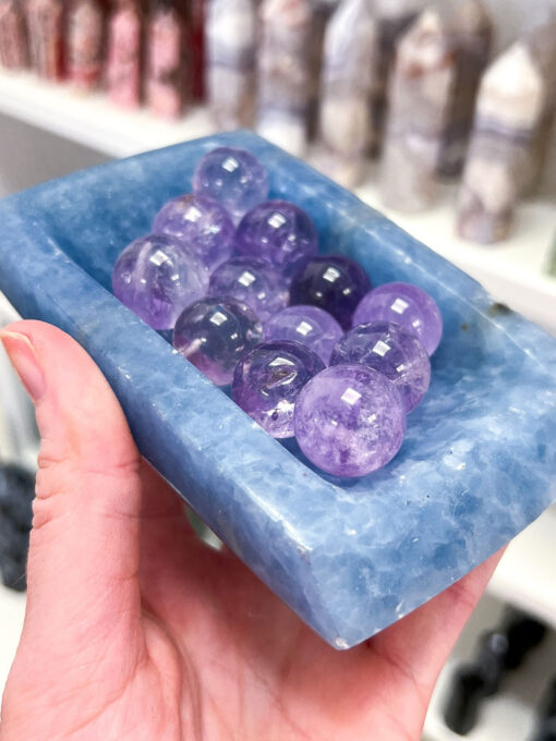 Blue Calcite Rectangular Bowl