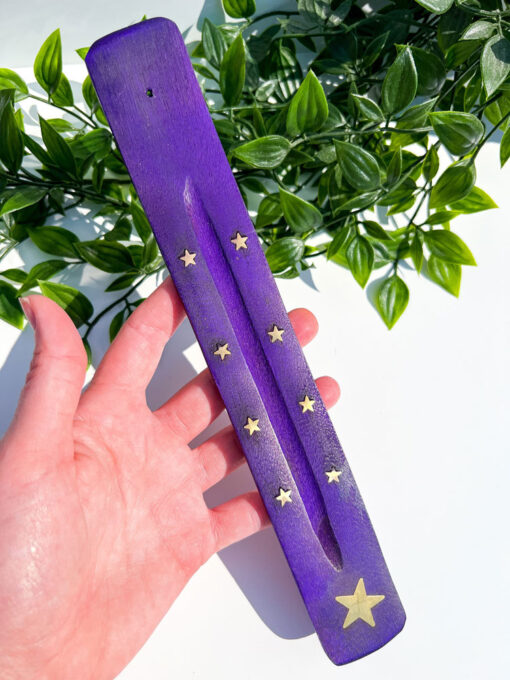 Purple Celestial Wooden Incense Stick Holder