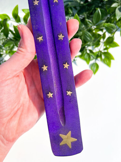 Purple Celestial Wooden Incense Stick Holder