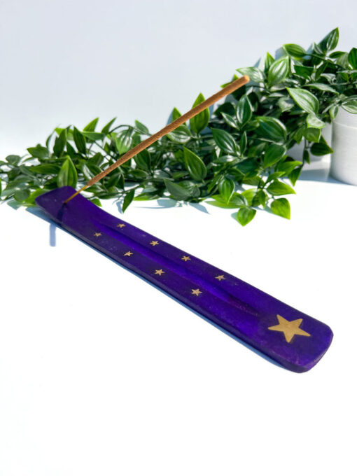 Purple Celestial Wooden Incense Stick Holder