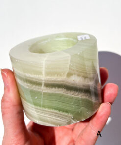 Green Calcite tea-light holder