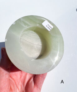 Green Calcite tea-light holder