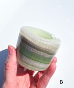 Green Calcite tea-light holder