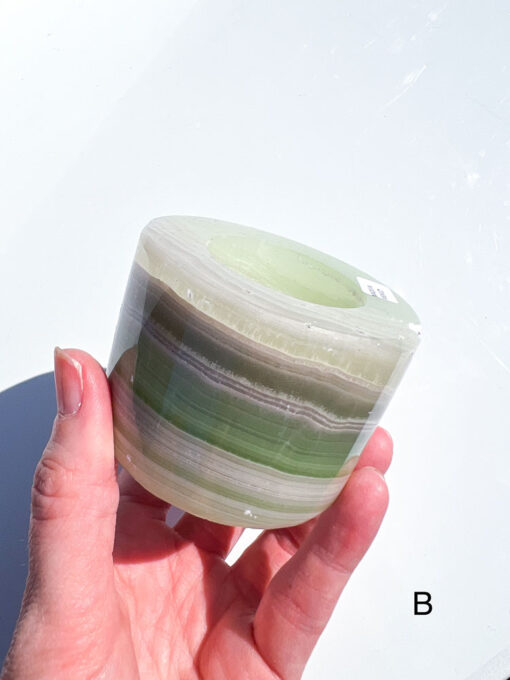 Green Calcite tea-light holder