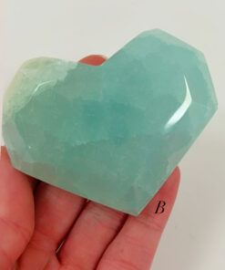 Pistachio Calcite faceted heart