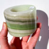 Green Calcite tea-light holder