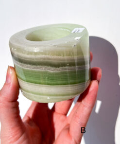 Green Calcite tea-light holder