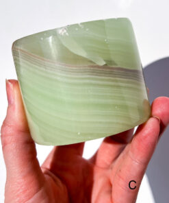 Green Calcite tea-light holder