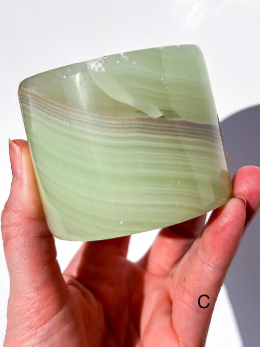 Green Calcite tea-light holder