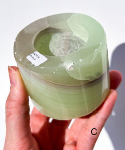 Green Calcite tea-light holder