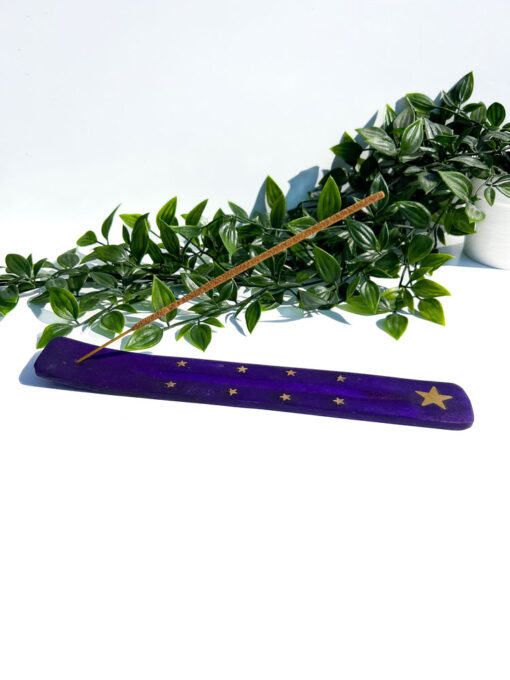 Purple Celestial Wooden Incense Stick Holder