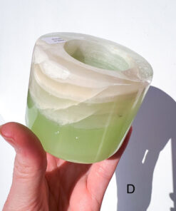 Green Calcite tea-light holder