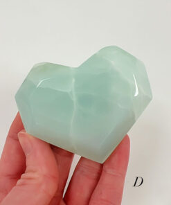 Pistachio Calcite faceted heart