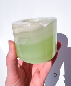 Green Calcite tea-light holder