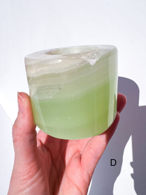 Green Calcite tea-light holder