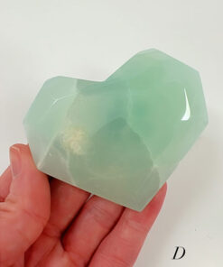 Pistachio Calcite faceted heart