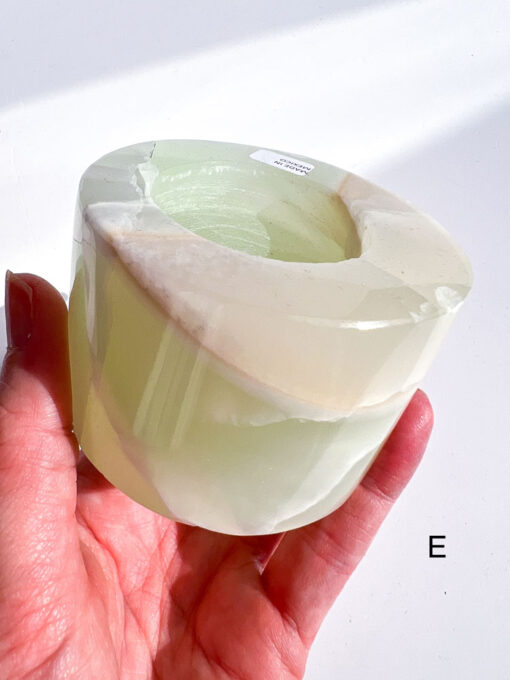 Green Calcite tea-light holder