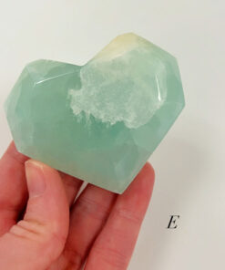 Pistachio Calcite faceted heart