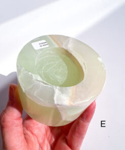 Green Calcite tea-light holder