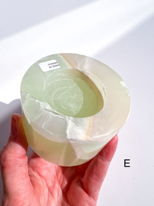 Green Calcite tea-light holder