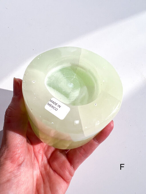 Green Calcite tea-light holder