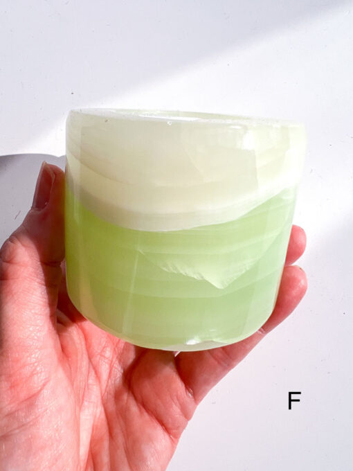 Green Calcite tea-light holder