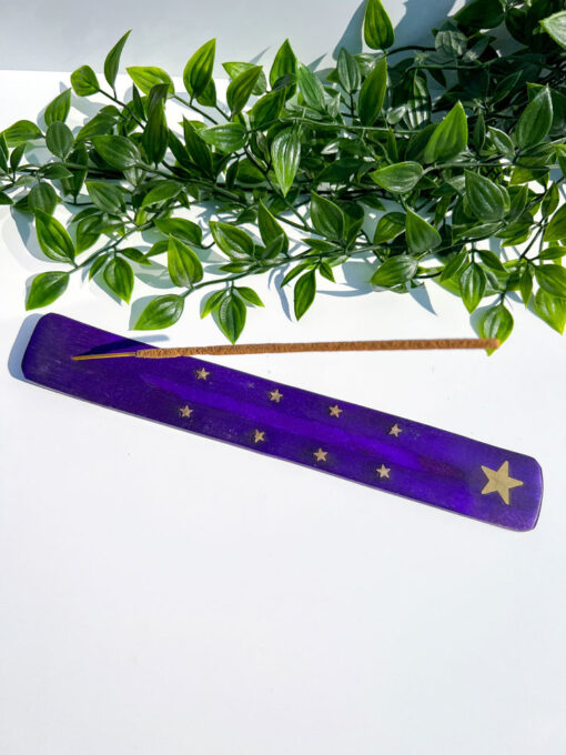 Purple Celestial Wooden Incense Stick Holder