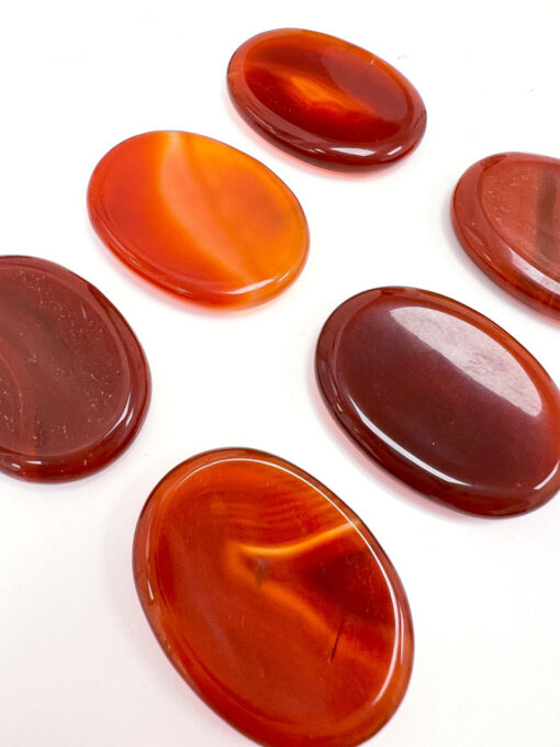 Carnelian oval worry stone