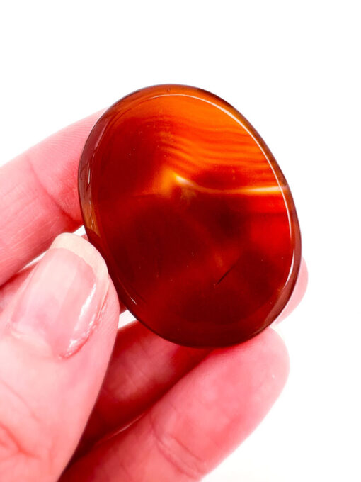 Carnelian oval worry stone