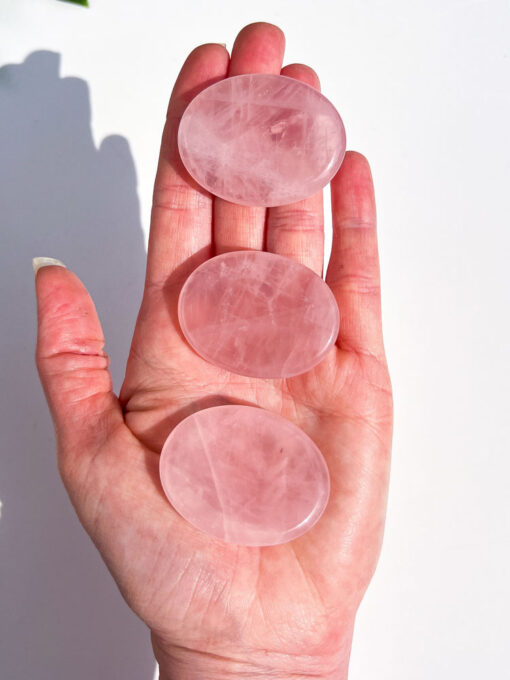 Rose Quartz oval worry stone