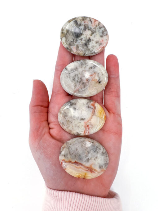 Crazy Lace Agate oval worry stone