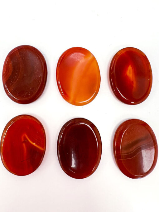 Carnelian oval worry stone