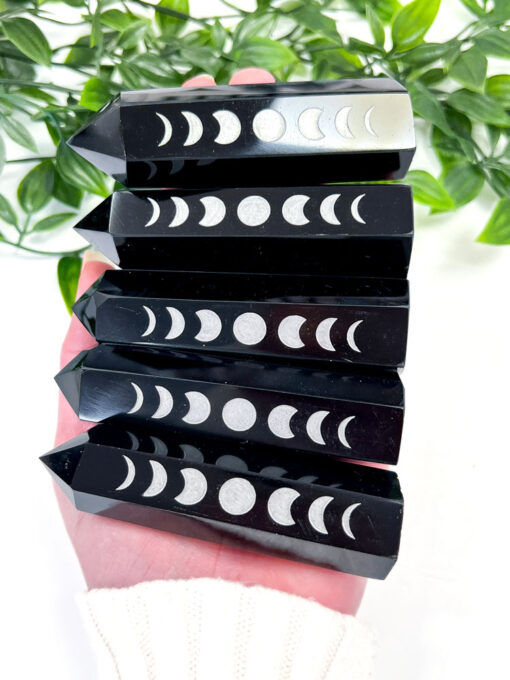 Black Obsidian Moon Phase Point