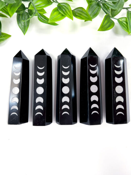 Black Obsidian Moon Phase Point