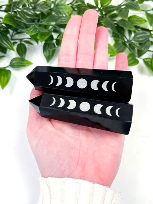 Black Obsidian Moon Phase Point