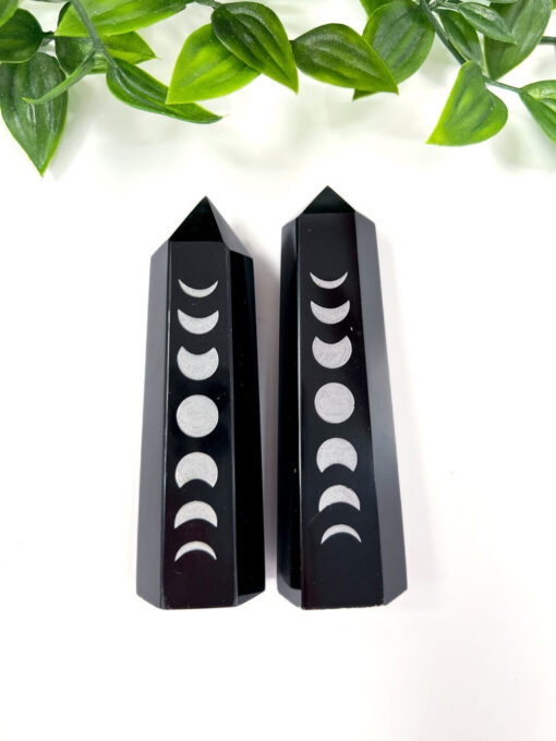 Black Obsidian Moon Phase Point