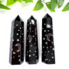 Black Obsidian Moon and Stars Point