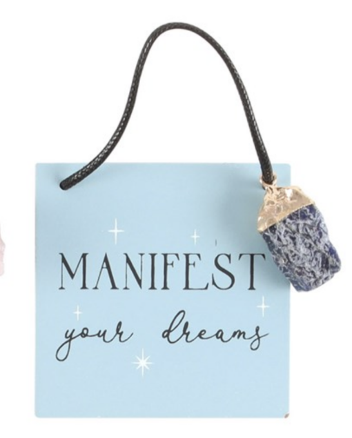 Manifest Your Dreams With Raw Sodalite Charm Hanging Sign