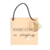 Manifesting in Progress With Raw Citrine Charm Hanging Sign