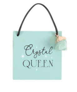 Crystal Queen With Raw Green Aventurine Charm Hanging Sign