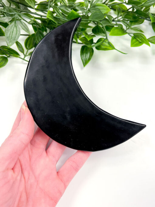 Large Black Obsidian Moon