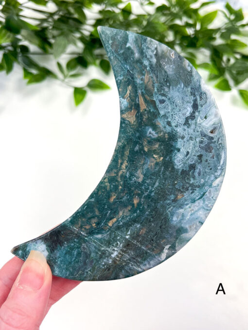 Large Moss Agate moon