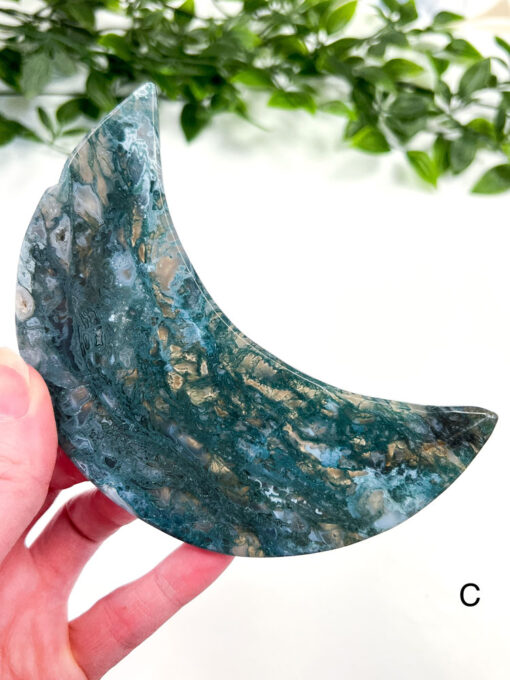 Large Moss Agate moon