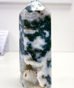 Large Moss Agate tower